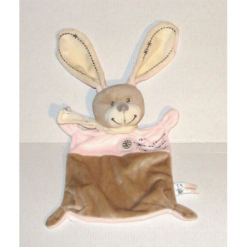 Doudou plat lapin nicotoy rose - doudou,