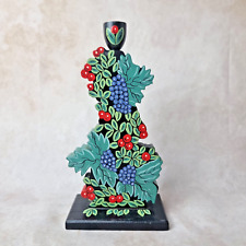 Bougeoir IKEA Vintage en Bois Peint – Fabrication Sri Lanka – Motif Folk