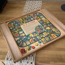 Double Jeux Ancien Dames Et Jeu De La Cigogne 43x34 Cm