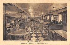 Old postcard marine / liner / Paris / smoking room 2nd CLASS