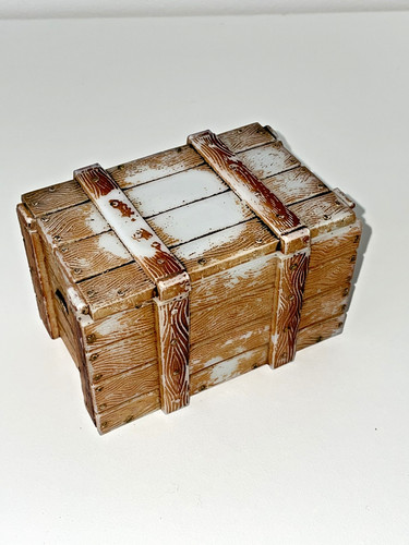 Rare coffre imitation - bois, en