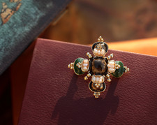 Broche Doré Antique Floral