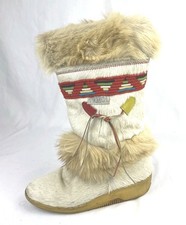 TECNICA Italy Women's Cream Apres Skandia Fur Boots Italy Sz EU 36/35 US Sz 6