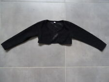 Gilet court laine noir manches longues Taille 6 ans / 110-116 cm