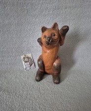 Statue / figurine chat en bois