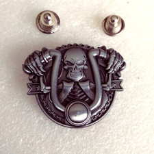 Pin's Lapel Pin Pins Hard Jacket Motorcycle Biker Skeleton Biker Crane Relief 3D