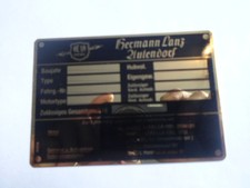Nameplate sign ID plate placca Hela Aulendorf Hermann Lanz brass s34