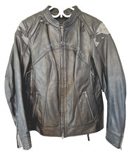 Harley Davidson Women Bridgeport Army/Military Leather Jacket L  Motor