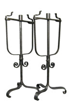 Paire De Résiniers Porte Eclat Porte Bougie En Fer Forgé.