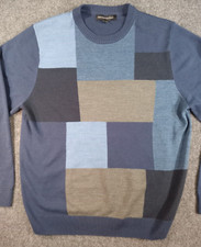 Tricots sweater St Raphael Mens L Pullover Patchwork Colorblock Large 1140