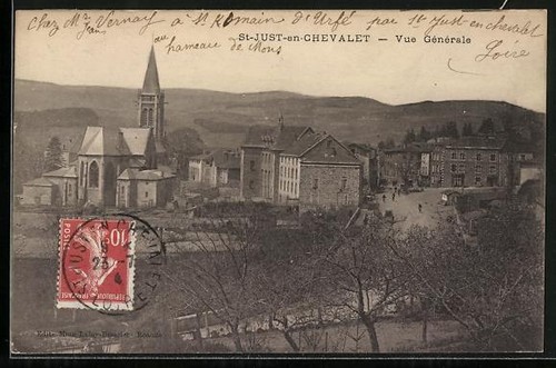 Cpa just chevalet vue - cpa, st-just-en-chevalet,
