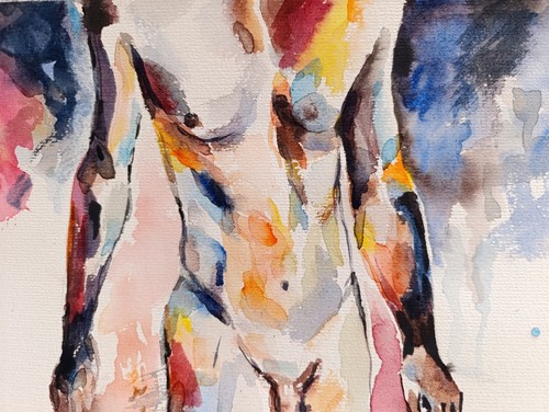 Peinture originale homme - , nu