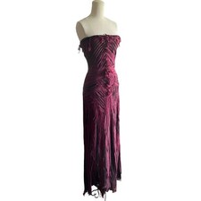 RARE Beatriz Camacho Black Sangria Strapless Column Gown Avant Garde Dress US 8