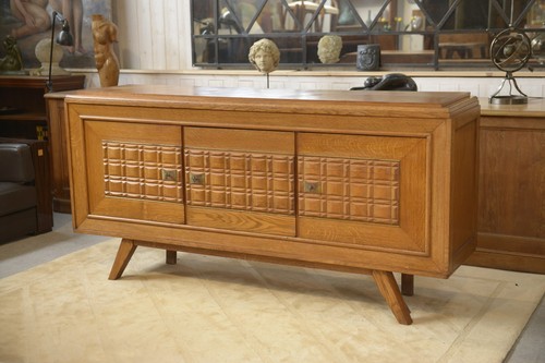 Buffet brutaliste chêne - buffet, en