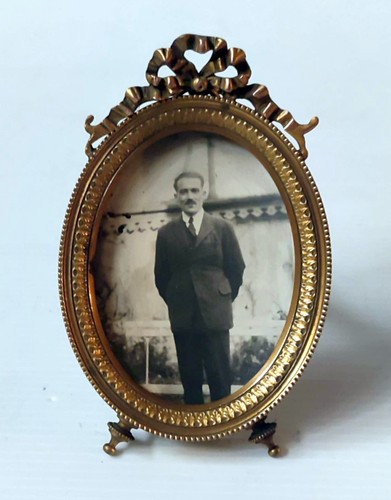 Cadre oval porte photo - photo, bronze