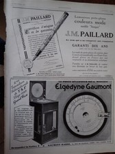 JM PAILLARD + Elgédyne GAUMONT RADIO + STUTZ + PICCADILLY pub ILLUSTRATION 1928