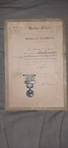 Diplome medaille coloniale - medaille,
