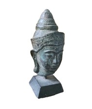 TÊTE Khmèr  bouddha bronze
