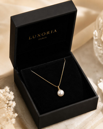 Collier couleur avec perle - couleur,