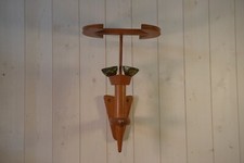 Solid Oak Sconce by William and Chambron and Ceramic by Danikowski