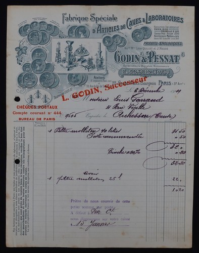Facture paris 1919 godin - paris,