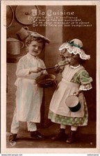 25399 postcard fantasy child - La Cuisine