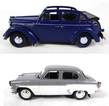 Lot de 2 Voitures Miniatures URSS Moskvitch 400 + 407 1/43 Ixo Diecast Car LR22