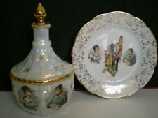 CARAFE BOUTEILLE ASSIETTE PORCELAINE NAPOLEON  DECOR OR COLLECTION