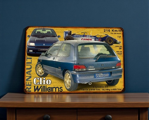 Plaque métal renault clio - métal,