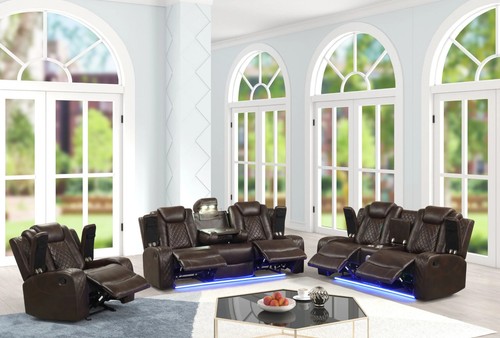 New led 3pc sofa - new, loveseat