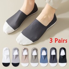 3Pair Hommes Chaussettes Invisibles Sans Spectacle Non Gêne À Gabarit À /