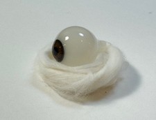 Antique German hand-blown human prosthetic glass eye.  Full eyeball.  Brown iris