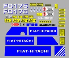 Fiat-Hitachi FD 175 Sticky Decals, Complete Kit