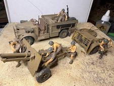 WW2 British LRDG Chevy + 25 PDR, Caisson and 6x Figures, 1/35, Built Model Kit