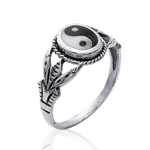 Bague ying yang - femme, argent