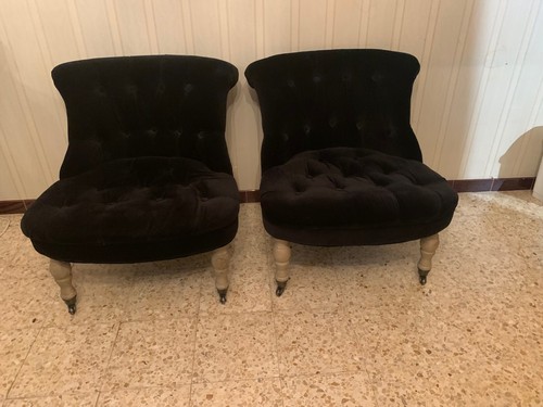 Fauteuils crapaud velours - crapaud,