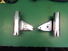 TRIUMPH  TRIDENT  PAIR CHROME HEADLAMP BRACKETS  750 900 COMPLETE