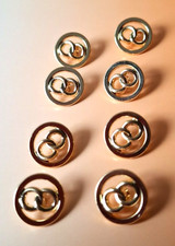 lot de 8 boutons  dorés logo CC entrelacés 1 cm
