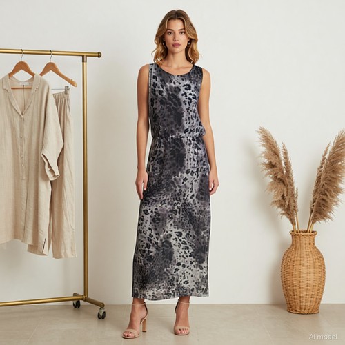 Soirée glam robe longue - glam, grise