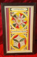 Vintage Main Peinture Tantra Double Chakra Mandala Birth Kundali Bien Encadré