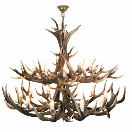 Lustre avec vrai bois - de, cerf