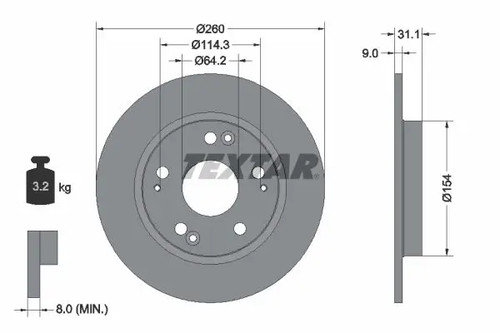 Disque frein plein - 2x,