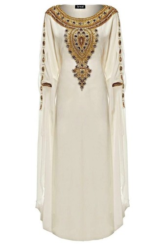 Robe abaya velours blanc - robe,