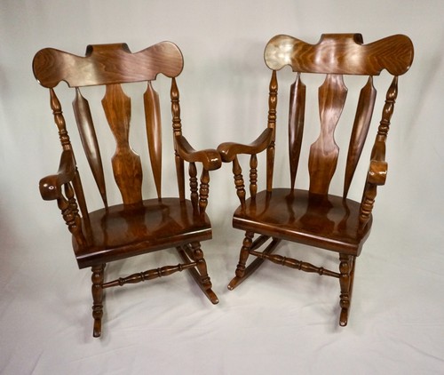 Pair solid wood rocking - solid,
