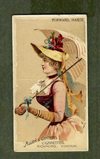 1888 N18 Allen & Ginter Parasol Drill FORWARD, MARCH