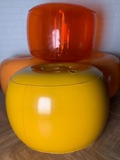 SUPERBE LOT 8 POUFS PRISUNIC VINTAGE - ORANGE - SPACE AGE - STYLE QUASAR KHANH