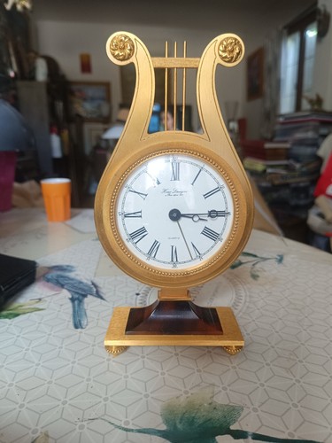 Pendule lyre bronze - pendule,
