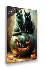 Halloween deux chats noirs sur