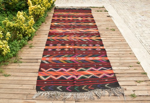 Tapis ancien kilim x143 - tapis, 49''x143''