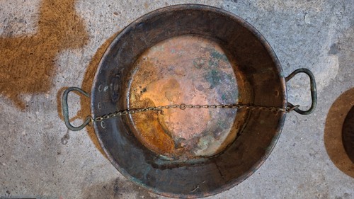 Chaudron cuivre avec anse - chaudron,